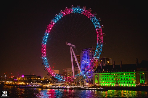 London Eye i panorama nad Tamizą
