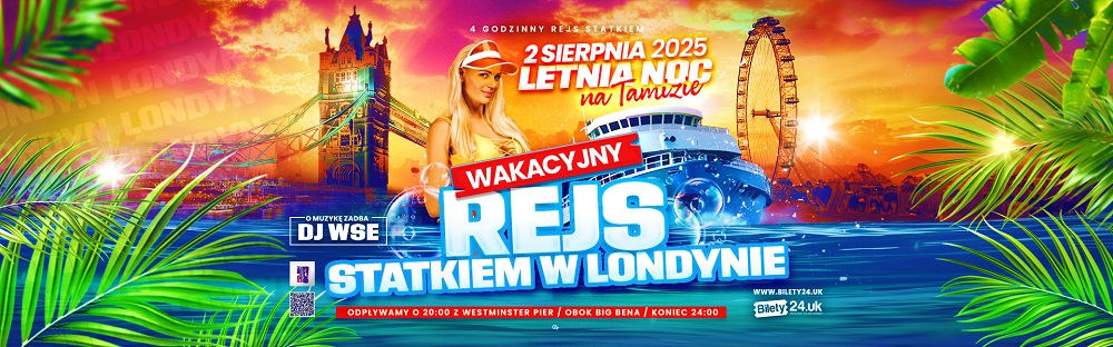 Grafika wakacyjnego rejsu po Tamizie